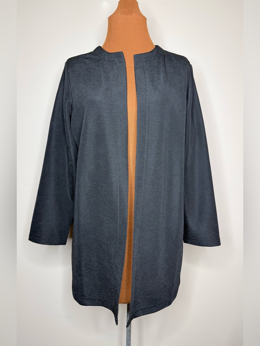 BFA Classics Open-Front Long Sleeve Cardigan Black Size Large Petite